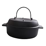 GANAZONO 1 Juego De Sartenes De Patatas Dulces Asadas Cocinas De Huevos Parrilla Placa De Plancha Mini Olla De Hierro Fundido Barbacoa Olla Para Hornear Asa Para Freír Sartén