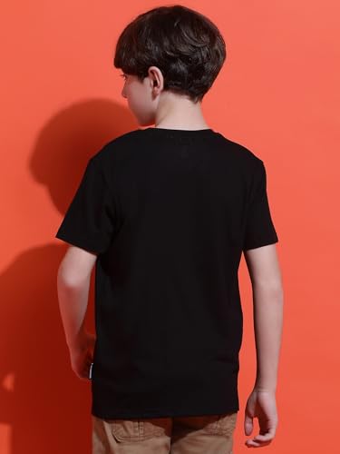 Image of Li'l Tomatoes Boys Cotton T-Shirt | Graphic Printed Half Sleeve Casual Summer Wear | Soft & Breathable | 9-16 Years