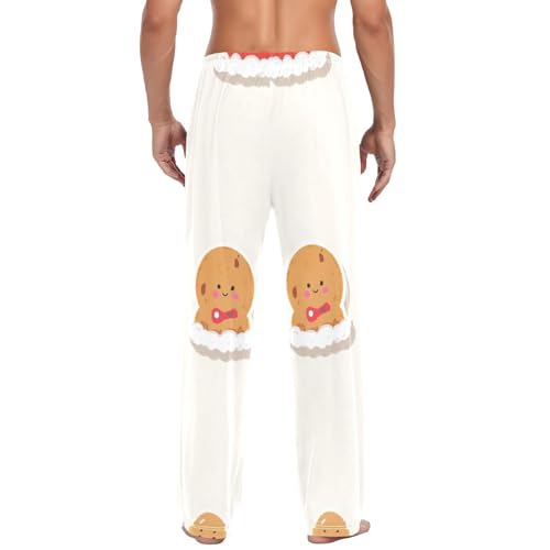 Christmas Cookies Men's Pajama Bottoms Plaid Pajamas Pants for Men Soft Long Lounge Woven Pj Sleep Pant with Pockets3