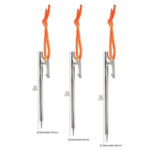 Piquets en titane de camping 30cm indispensables pour bivouac et auvent