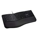 Kensington Pro Fit Ergonomic Wired Split Keyboard, Full Size, Built-in Wrist Rest, Low Profile, Quiet and Spill-Proof Keys - Black (K75400US)