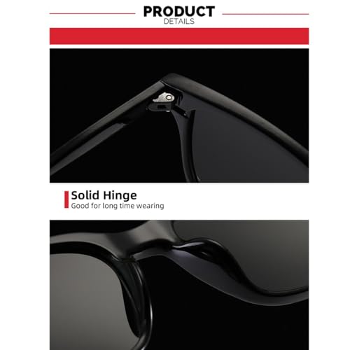 Lunettes de soleil polarisées rétro de haute précision géométrique carrée - 3