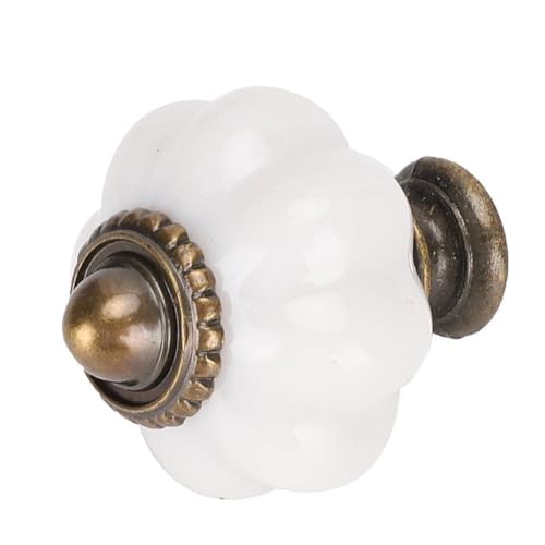Cyrank 10 Pomelli Per Armadietti, Pomelli Per Porte Dell'armadio in Zucca Bianca, Pomelli Per Comò, Pomelli Per Cassetti Per Armadio, Cassetti, Comò, Mobili da Cucina, Maniglie Vintage