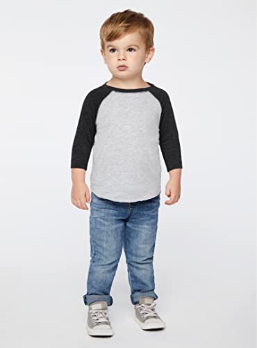 RABBIT SKINS Toddler Fine Jersey Raglan 3/4 Sleeve Baseball Tee (3330)3