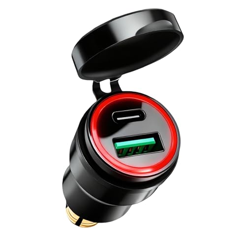 Ricarica rapida con tecnologia PD 3.0 e QC 3.0: questa presa USB per moto con porta USB C 3.0 offre fino a 30 W di potenza e ricarica o altri dispositivi in tempi record. La porta QC 3.0 offre una ricarica rapida da 30 W per telefoni Android. Ideale per lunghi viaggi, quando ogni percentuale di batteria conta.
