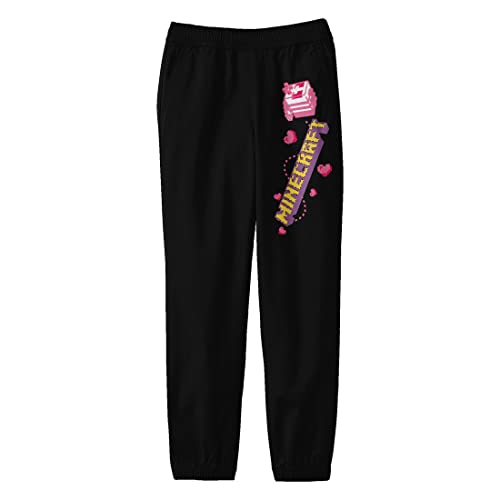 Minecraft Block Butterfly Flying Over Logo Youth Black Graphic Sweatpants