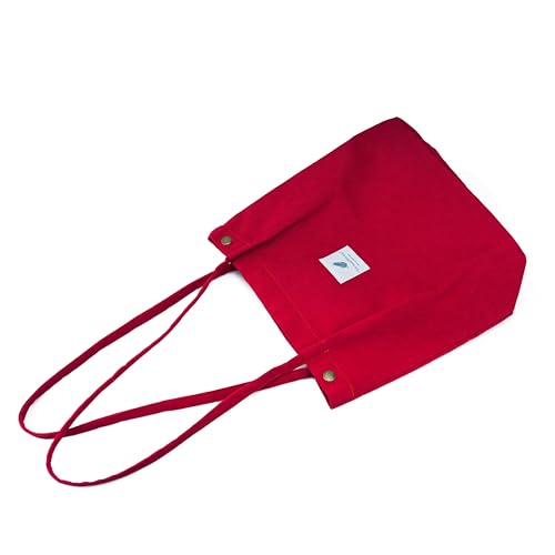 Image of Corduroy Tote Bag Cute Tote Bags for Women Shoulder Bag with Inner Pocket for Work Beach Travel and Shopping Grocery