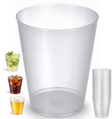100 Vasos de Plastico Duro - Sidra/Mojito 50 cl - Envio 24h - 100 uds - Reutilizables - Plástico Duro Resistente - Uso en Fiestas, Cumpleaños, Festivales, Cerveza, Copas (100 Moj, Transparente)