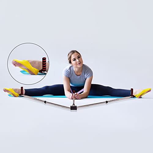 jiuzcare Spagattrainer mit 2 TPE-Fußschlaufen, Beinspreizer mit Edelstahlrohren, verstellbar 58,8-106 cm, 180° Dehngerät für Ballett, Yoga, Tanz, Gymnastik, Bein-Dehnung und Flexibilität zu Hause