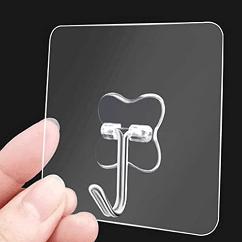 JUNENTER 壁掛けフック 粘着ハンガー 透明 再利用可能 シームレスフック 吊り下げ用 頑丈 粘着壁フック 浴室 キッチン オフィス 窓用 10個パック