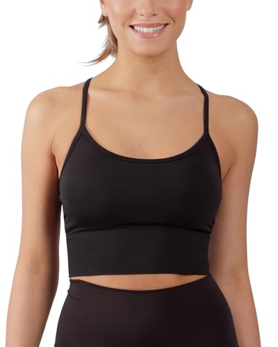 90 Degree By Reflex Womens Seamless Cami Longline Bra - Round Neck Workout Racerback Tank Top4