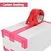 BOMEI PACK Heavy Duty Colored Packing Tape with Dispenser 1.88 Inch x 60 Yards (Light Rose Pink) 6 Rolls, 2.4 mil Industrial Grade Packaging Tape for Shipping, Moving, Mailing & Storage