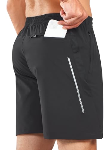 NORTHYARD Men's 7" Athletic Running Shorts with Zipper Pockets Quick Dry Lightweight Workout Gym Short2