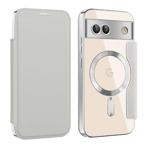 Google Pixel 7A �p �P�[�X �蒠�^ Magsafe�Ή� �w�� ���� �N���A ���z�^ �蒠 �J�[�h���[ �J�[�h���� PU�v ���U�[ ������� �y�� ���^ �h�o �ϏՌ� �S�ʕی� �O�[�O�� �s�N�Z��7A �X�}�z�J�o�[(�O���[)