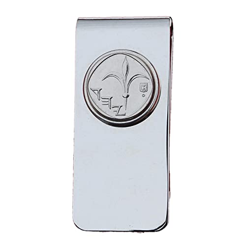 2006 Israel 1 New Sheqel BU Uncirculated Coin Solid Brass Silver Money Clip New - Lily