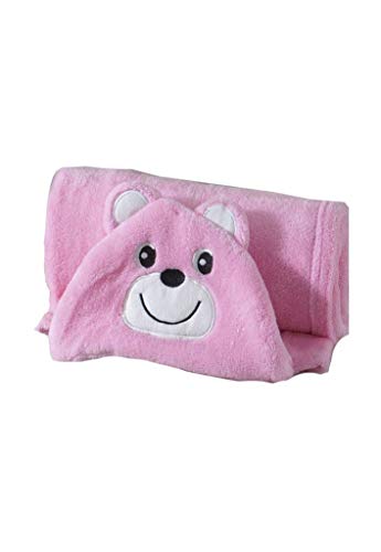 Manta Baby com Capuz de Urso Jolitex Rosa Infantil Poliéster