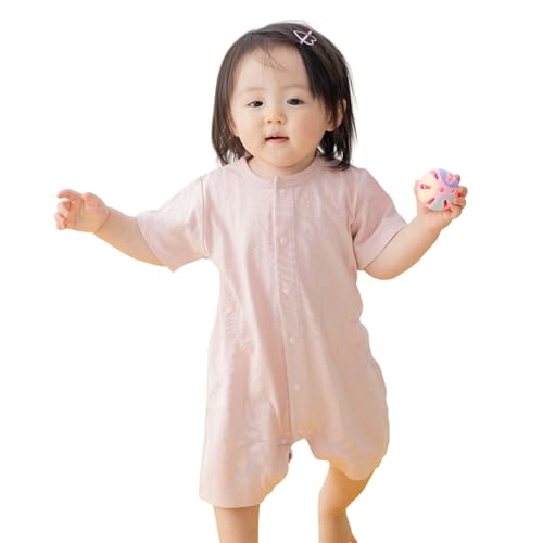 [chil2] ロンパース カバーオール 半袖 新生児 赤ちゃん ベビー服 無地 前開き 全開き 男の子 女の子 ユニ 子供服 夏服 綿100% 天竺 半そで 肌着 14560181-90SP