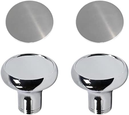YSHAP Chrome Air Valve Knob W/ Glossy Stainless Steel plaques Compatible with Peterbilt Kenworth Freightliner Set of 2 Air Valve Knob