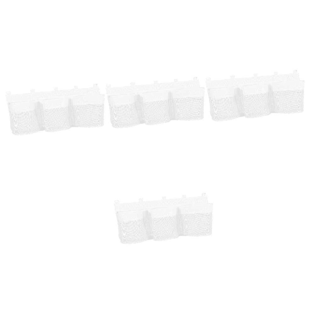 HANABASS 4 Pièces Organisateur de Jouets de Bain Suspendu Filet Respirant de Rangement Multi Compartiments pour Garçon Fille Capacité pour Salle de Bain et Placard