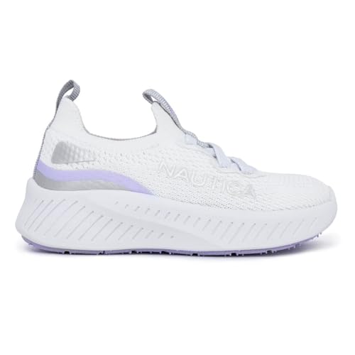 Nautica Girls Toddler Knit Slip-On Sneakers with Max Comfort Sole, Bungee Closure, Tennis Running Shoes for School and Play (Toddler/Little Kid)2