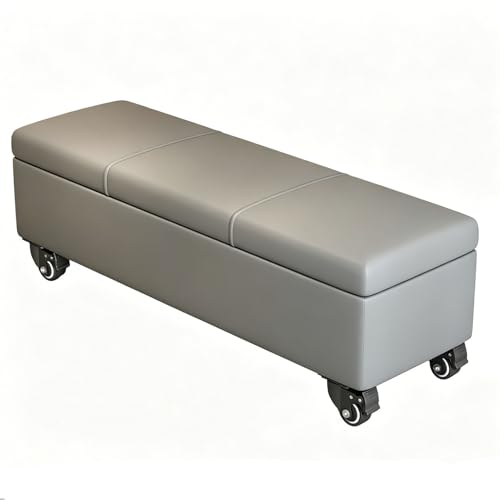 Banc de rangement en similicuir coffre mobile pour salon - 2
