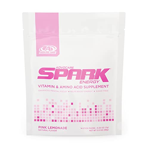 AdvoCare Spark Vitamin & Amino Acid Supplement - Focus and Energy Drink Mix - Pink Lemonade - 14 Pack