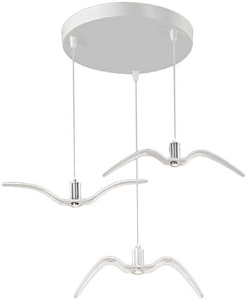 LEDIARY Ceramic Material White Seagull Shape LED Pendant Light Ceiling Chandelier 3 LED Lights Warm White