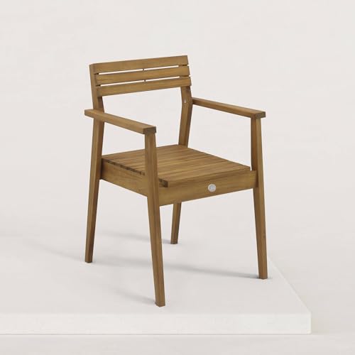 JJ. Silla de jardín de madera con reposabrazos Jules