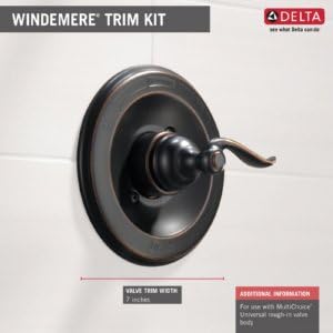 Delta Faucet Windemere 14 Series Single-Function Shower Handle Valve Trim Kit, Oil Rubbed Bronze BT14096-OB (Valve Not Included)