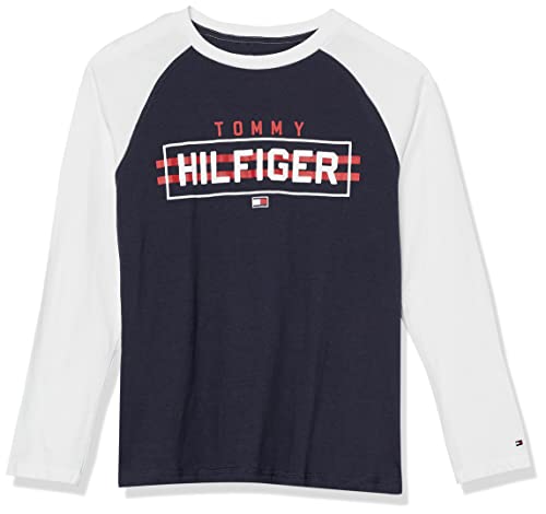 Tommy Hilfiger Boys' Tommy Long Sleeve T-Shirt, Crew Neckline, Lightweight, Raglan Box Navy Blue, L 16/18 Tommy Hilfiger Boys' Tommy Long Sleeve T-Shirt, Crew Neckline, Lightweight, Raglan Box Navy Blue, L 16/18