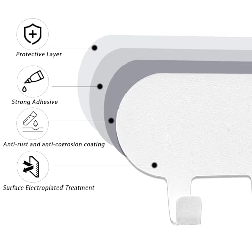 AIVORO 2 Stück Schlüsselbrett mit 8 Haken, Schlüsselbrett Ohne Bohren, Schlüsselaufbewahrung an Der Wand, Key Holder, Hakenleiste Selbstklebend, Schlüsselhalter für Wandhaken Dekor (Weiss)