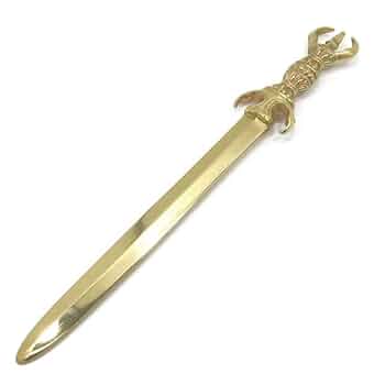 仏教美術　密教法具　古銅　利剣　カドゥガ　倶利伽羅剣　C　8587 仏具・天然石・風水専門店 マンガラ - 剣 利剣 カドゥガ 金剛剣