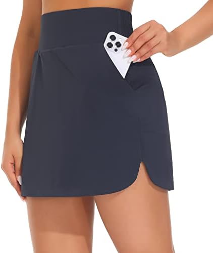 THE GYM PEOPLE Women's Golf Skort Tennis High Waist Lightweight Athletic Casual Skirts Built-in Shorts with 4 Pockets Blue