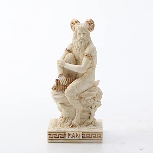Veronese Design 3 3/8 Inch Pan The Greek God of The Wild Resin Miniature Figurine White Gold Finish
