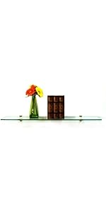 Spancraft Estante De Cristal Flotante Transparente De 12" X 36" En C