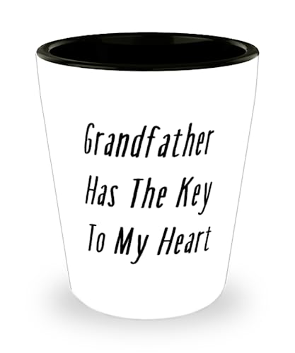 Nice Grandfather Gifts, Grandfather Has The Key To My Heart, Inspirational Shot Glass For Grandpop From Grandchild, Grandfather gift ideas, Best grandfather gifts, Unique grandfather gifts,