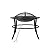 Fire Sense 62237 Fire Pit Tokia Steel Wood Burning Lightweight Portable Outdoor Firepit Rounded Lip & Curved Legs Included Wood Grate & Screen Lift Tool - 30" Round - Black