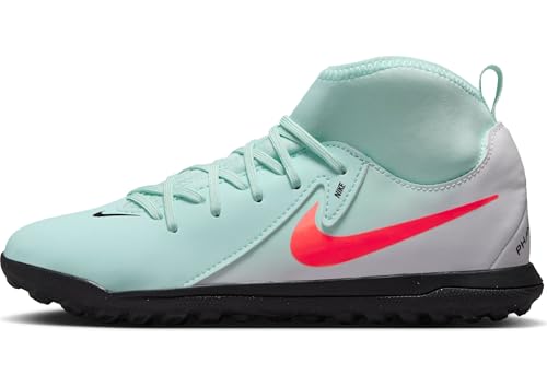 NIKE Jr. Phantom Luna 2 Club Sneaker, Mint Atomic Red Off Noir, 34 EU