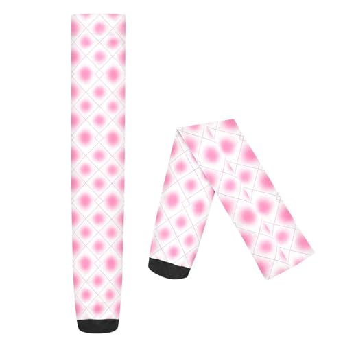 Long Knee High Socks Comfortable for Dancers medias de vestir para mujer Magenta Checkered Dot Rhombus Plaid2