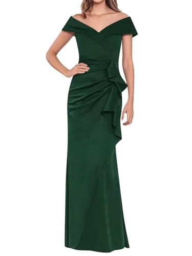 Bedlover Satin Mother of The Bride Dresses for Women 2025 Long Ruffle Formal Evening Party Gowns