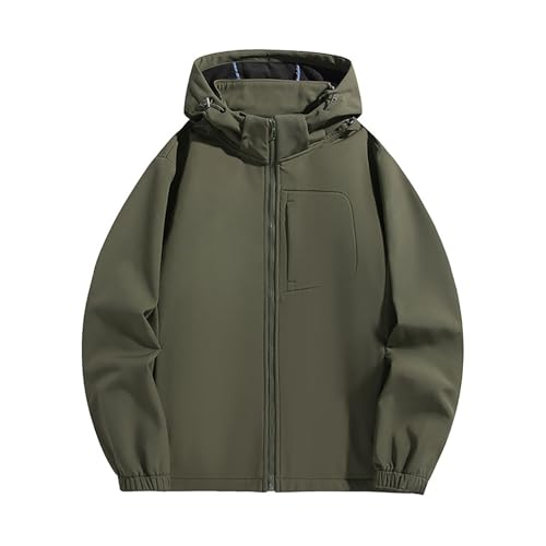 Chaqueta impermeable de hombre con capucha y cremallera completa para senderismo