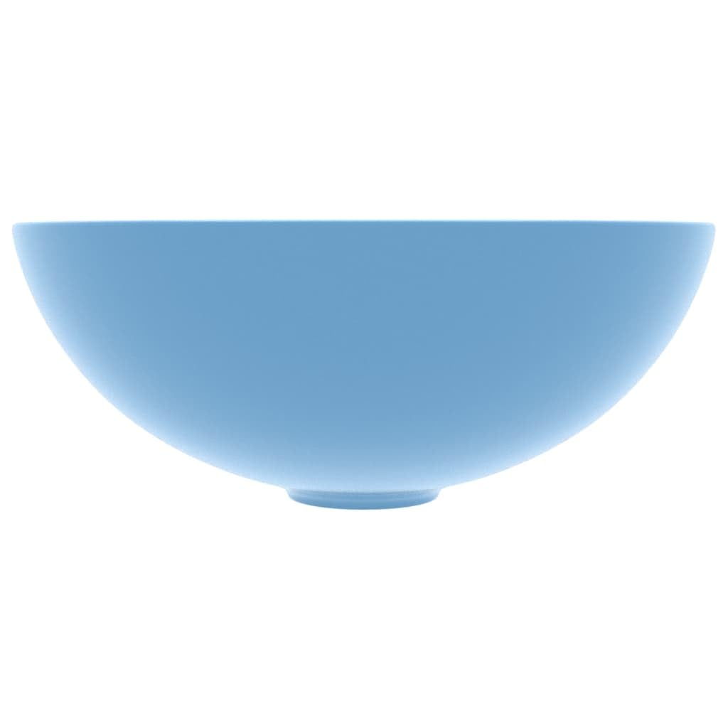 Lavabo de cerámica azul claro, redondo, 280 mm de diámetro, 100 mm de altura, con desagüe de 45 mm sin rebosadero, para baño, invitados, inodoro, sanitario, diseño moderno