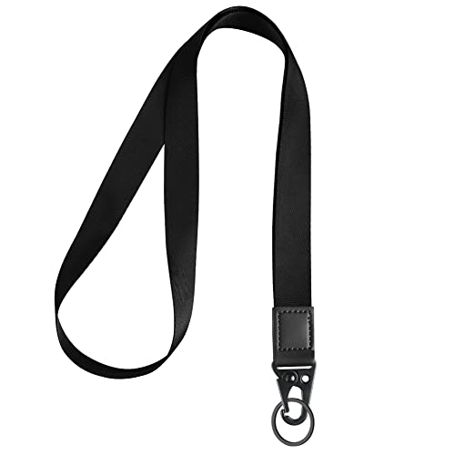 Vicloon Cordón Cuello para Key, Cordones de Insignia, con Hebilla de Olécranon, Correa para Cuello, Llavero Cordón, para Llavero, Tarjeta de Estudiante, Tarjeta de Autobús - Negro