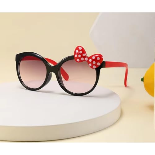 Image of Dervin UV Protected Girl's Bow Cute Sunglasses Baby Personality Cartoon Travel Sunshade Glasses
