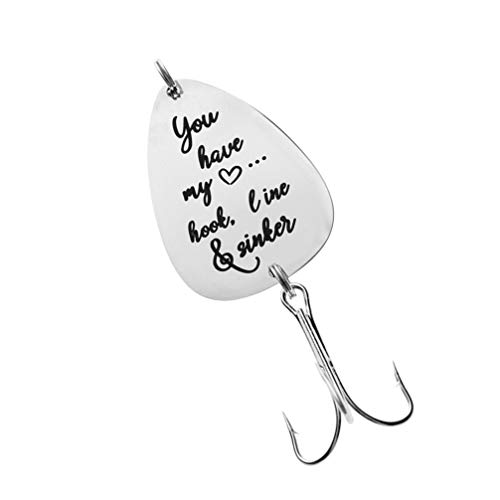 Garneck Anéis de pesca iscas pingentes chaveiro anéis para ele namorado marido Hubby presente de nam