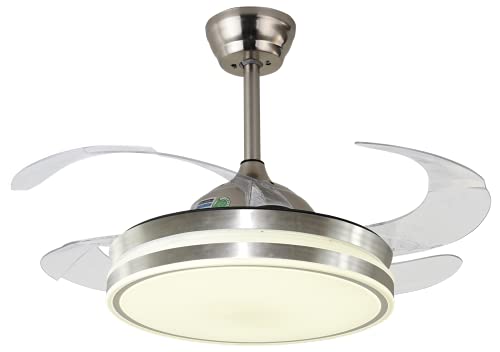 Bel Air Home - ASGARD Deckenventilator mit LED, 36W, 3 Lichttemperaturen, 6 Geschwindigkeiten, Fernbedienung & Timer, Wintermodus, Nickel,...