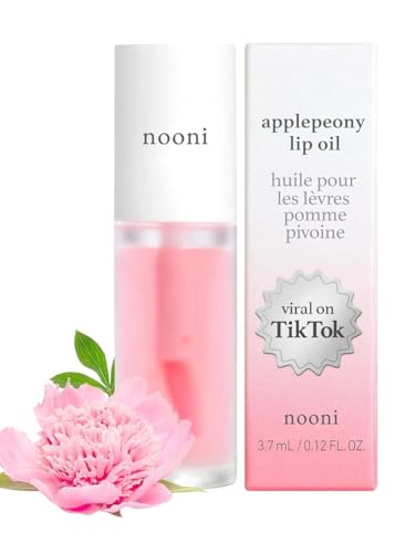 NOONI Aceite de labios coreano - Applepeony | Tinte de labios, duradero, hidratante, voluminizador, revitalizante para labios secos, resistente al agua, no se despega, vegano, regalo, 0,12 fl oz