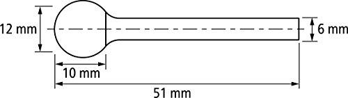 PFERD HM milling bit, Ball Shape KUD, All-Round Teeth, milling bit Diameter 12 mm, Shaft Diameter 6 mm, Length 51 mm - Image 2