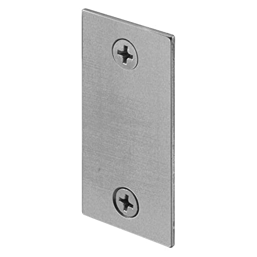 Prime-Line U 9521 Steel Door Edge Hole Filler Plate, 1-1/8 In., Gray Finish (Single Pack)