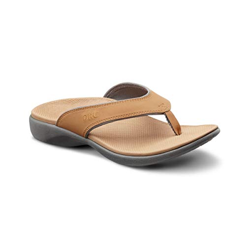 Dr. Comfort Womens Shannon Diabetic Orthotic Thong Slipper: Camel 8 (C/D) US